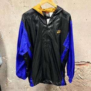 Nike 80s Vintage Cross Training Black Purple Colorblock Windbreaker Jacket Large